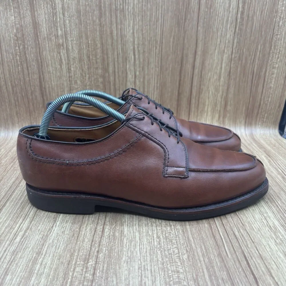 Allen Edmonds Stockbridge Brown Leather Split Toe Derbys  Mens Size 9.5 D #3754‎